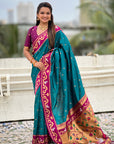 Green Zari Woven Rajhans Swan Paithani Silk Saree