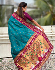 Green Zari Woven Rajhans Swan Paithani Silk Saree