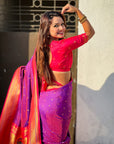 Purple Soft Silk Paithani Zari Woven Saree