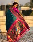 Green Soft Silk Paithani Zari Woven Saree