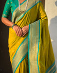 Mehendi Green Soft Silk Paithani Zari Woven Saree