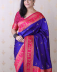 Violet Soft Silk Zari Woven Warli Art Traditional Saree