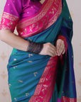 Green Soft Silk Zari Woven Warli Art Traditional Saree