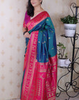 Green Soft Silk Zari Woven Warli Art Traditional Saree