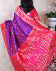 Purple Soft Silk Zari Woven Warli Art Traditional Saree