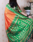Orange Soft Silk Zari Woven Warli Art Traditional Saree