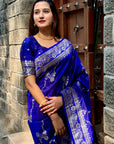 Violet Banarasi Jaal Soft Silk Zari Woven Saree