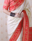Cream Soft Silk Zari Woven Warli Art Traditional Saree
