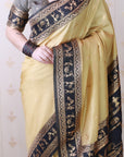Chickoo Soft Silk Zari Woven Warli Art Traditional Saree