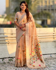 Organza Jamdani Saree with Zari Woven Pallu Festive Wear Saree with Brocade Blouse