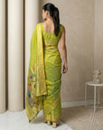 Mehendi Paithani Silk Saree with Jhumka Zari Motifs, Meenakari Peacock Pallu and Triple Muniya Border