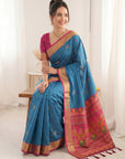 Rama Premium Soft Silk Saree Designer Party Wear Saree With Gold Zari Peacock Motifs Meenakari Pallu Wedding Festive Saree