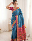 Rama Premium Soft Silk Saree Designer Party Wear Saree With Gold Zari Peacock Motifs Meenakari Pallu Wedding Festive Saree