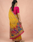 Mustard Pure Viscose Silk Meenakari Zari Woven Saree with Traditional Pallu and Brocade Blouse