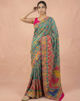 RAMA Pure Viscose Silk Meenakari Zari Woven Saree with Traditional Pallu and Brocade Blouse
