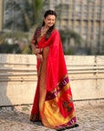 Top Trending Vitthala Contrast Paithani Saree Rakhumai Soft Silk Traditional Design