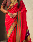 Top Trending Vitthala Contrast Paithani Saree Rakhumai Soft Silk Traditional Design