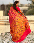 Pink Luxury Original Brocade Paithani Tissue Saree with Traditional Motifs Meenakari Pallu Jaal Zari Woven Saree
