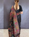 Heena Gehani in our Jade Black Pashmina Kashmiri Silk Zari Woven Saree