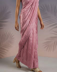Pure Raspberry Silk Embroidered Saree with Leheriya Work and Sequin Border Lightweight Festive Silk Saree with Blouse