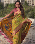 Mehendi Green Paithani Jaal Silk Zari Woven Saree