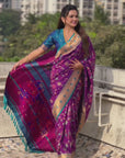 Wine Paithani Jaal Silk Zari Woven Saree