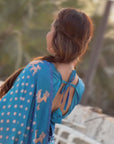 Blue Soft Silk Dual Zari Woven Saree with Deer Border