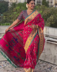 Pink Paithani Jaal Silk Zari Woven Saree