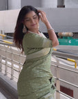 Thistle Green Banarasi Satin Silk Zari Woven Saree