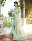 Sky Organza Zari Woven Patola Saree