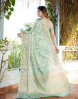 Sky Organza Zari Woven Patola Saree