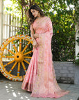 Pink Organza Zari Woven Patola Saree
