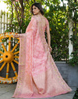 Pink Organza Zari Woven Patola Saree