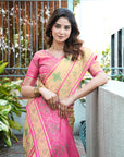 Cream Organza Zari Woven Patola Saree
