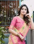 Cream Organza Zari Woven Patola Saree