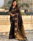 Black Soft Silk Traditional Zari Woven Saree