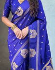 Violet Soft Silk Traditional Zari Woven Saree