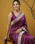 Soft Organza Meenakari Woven Saree with Jamdani Zari Pallu and Brocade Blouse Festive Wedding Party Wear Saree