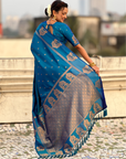 Blue Soft Silk Traditional Zari Woven Saree