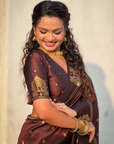 Coffee Brown Soft Silk Traditional Zari Woven Saree