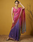 Fendy Satin Designer Saree with Gotapatti Work and Cutwork Piping Border Party Wedding Wear Saree