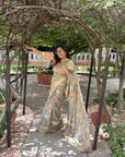 Riti Verma in Grey Organza Meenakari Floral Zari Woven Saree