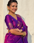Purple Soft Silk Traditional Zari Woven Saree