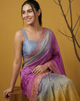 Fendy Satin Designer Saree with Gotapatti Work and Cutwork Piping Border Party Wedding Wear Saree