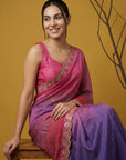 Fendy Satin Designer Saree with Gotapatti Work and Cutwork Piping Border Party Wedding Wear Saree