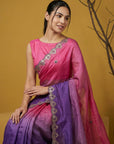 Fendy Satin Designer Saree with Gotapatti Work and Cutwork Piping Border Party Wedding Wear Saree