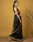 Soft Organza Meenakari Woven Saree with Jamdani Zari Pallu and Brocade Blouse Festive Wedding Party Wear Saree