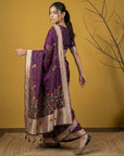 Soft Organza Meenakari Woven Saree with Jamdani Zari Pallu and Brocade Blouse Festive Wedding Party Wear Saree