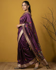Soft Organza Meenakari Woven Saree with Jamdani Zari Pallu and Brocade Blouse Festive Wedding Party Wear Saree