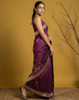 Soft Organza Meenakari Woven Saree with Jamdani Zari Pallu and Brocade Blouse Festive Wedding Party Wear Saree